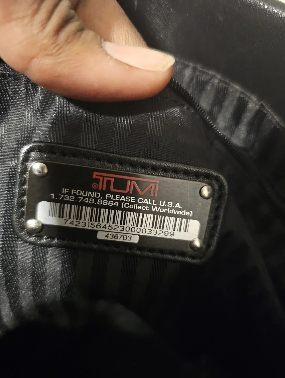 Tumi Black Men's Messenger Bag with Leather Accent